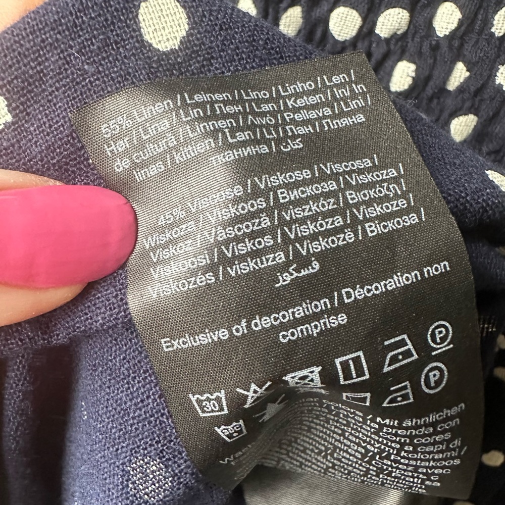 Vero Moda Navy Puff Sleeve Polka Dot Dress - Picture 12 of 12